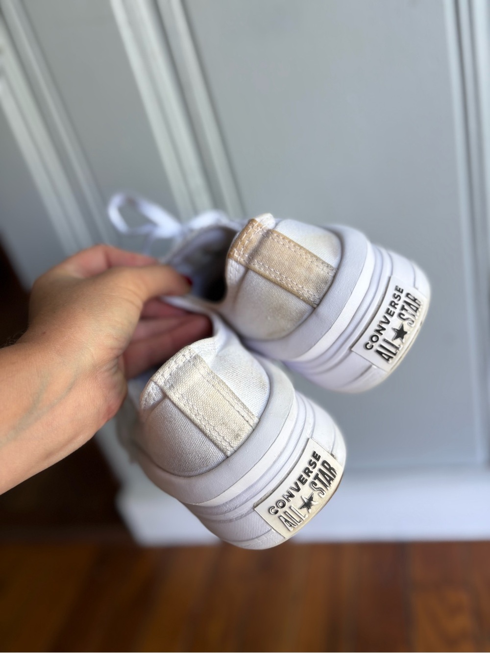 Women’s Lowtop Platform Converse White Canvas Size 8 - Picture 6 of 8
